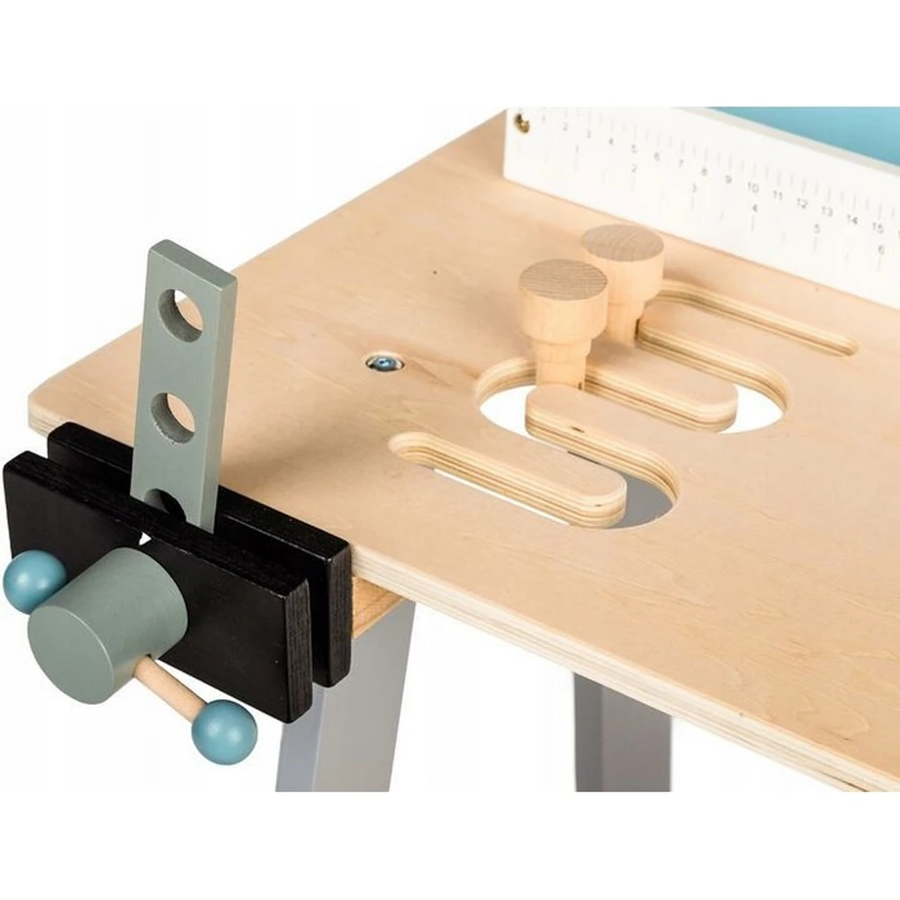 Banc de lucru cu unelte din lemn cu 32 de elemente Ecotoys [4]