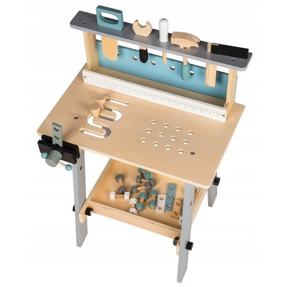 Banc de lucru cu unelte din lemn cu 32 de elemente Ecotoys [2]