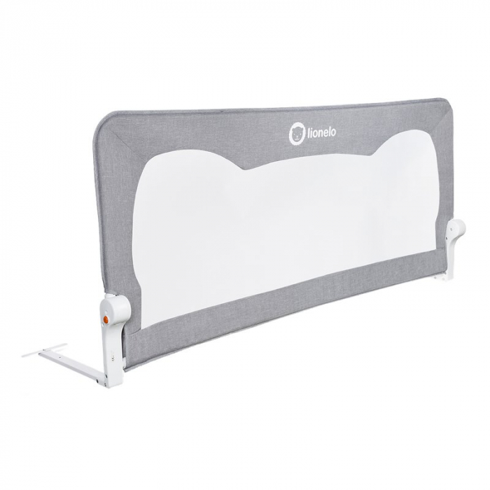 Lionelo - Bariera protectie pat Hanna , Cu buzunar accesorii, 150x66 cm, Conform cu standardul european de securitate BS7072, Gri [6]