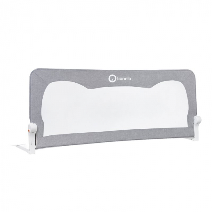 Lionelo - Bariera protectie pat Hanna , Cu buzunar accesorii, 150x66 cm, Conform cu standardul european de securitate BS7072, Gri [7]