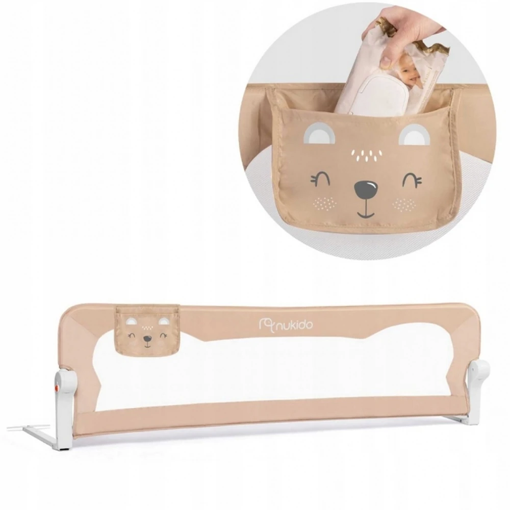 Bariera de protectie pentru pat 150 x 35 x 42 cm Nukido - Bej [2]