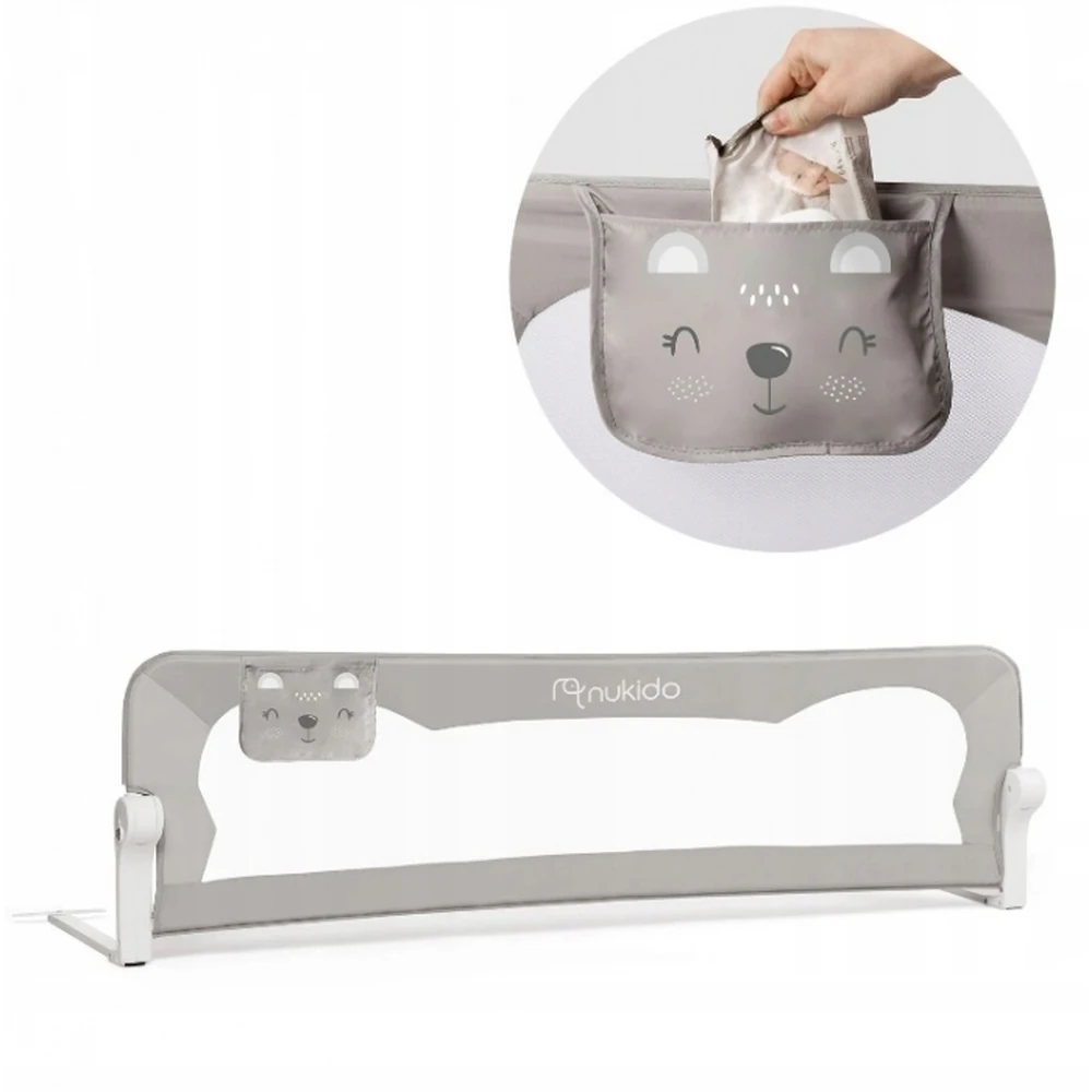 Bariera de protectie pentru pat 150 x 35 x 42 cm Nukido - Gri [2]