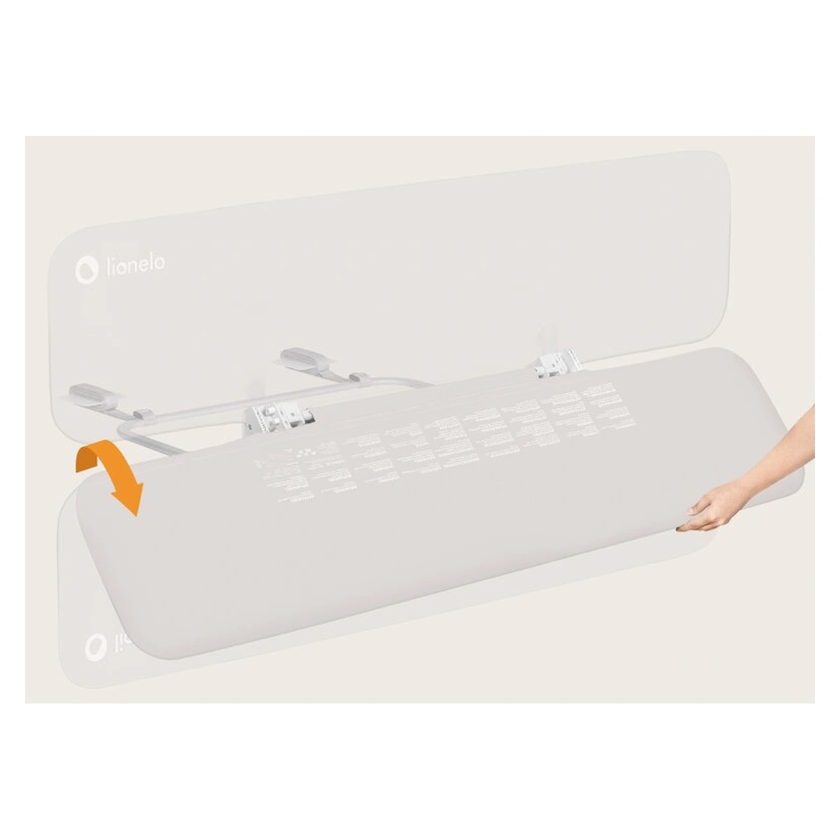 Bariera de protectie pentru pat, Lionelo, Lora XL, Pliabila, 150x46 cm, Bej [19]