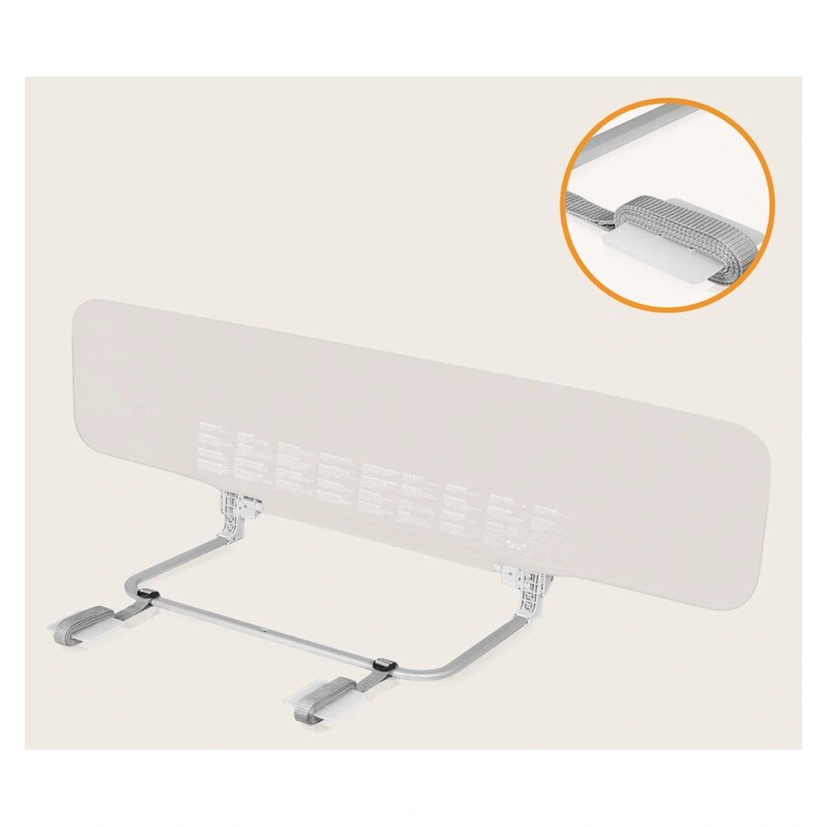 Bariera de protectie pentru pat, Lionelo, Lora XL, Pliabila, 150x46 cm, Bej [18]