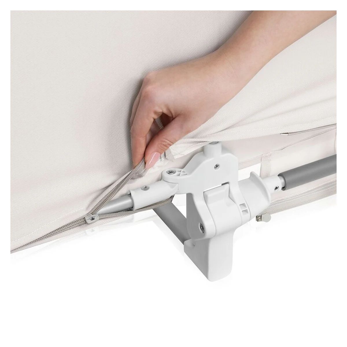 Bariera de protectie pentru pat, Lionelo, Lora XL, Pliabila, 150x46 cm, Bej [11]