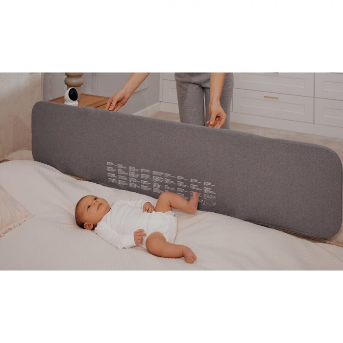 Bariera de protectie pentru pat, Lionelo, Lora XL, Pliabila, 150x46 cm, Bej [24]