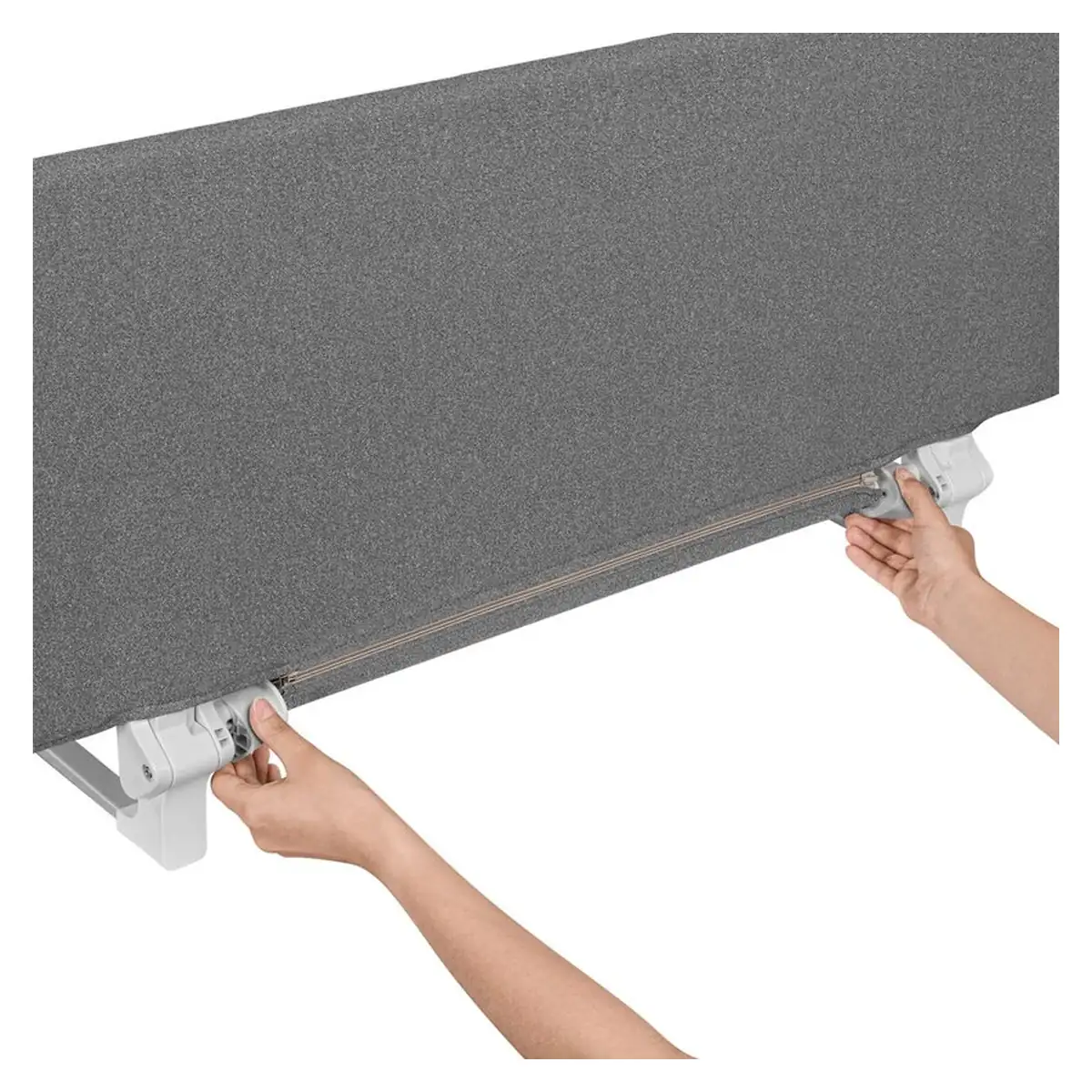 Bariera de protectie pentru pat, Lionelo, Lora XL, Pliabila, Sistem de blocare StandSafe, Geanta de transport inclusa, 150x46 cm, Gri [6]