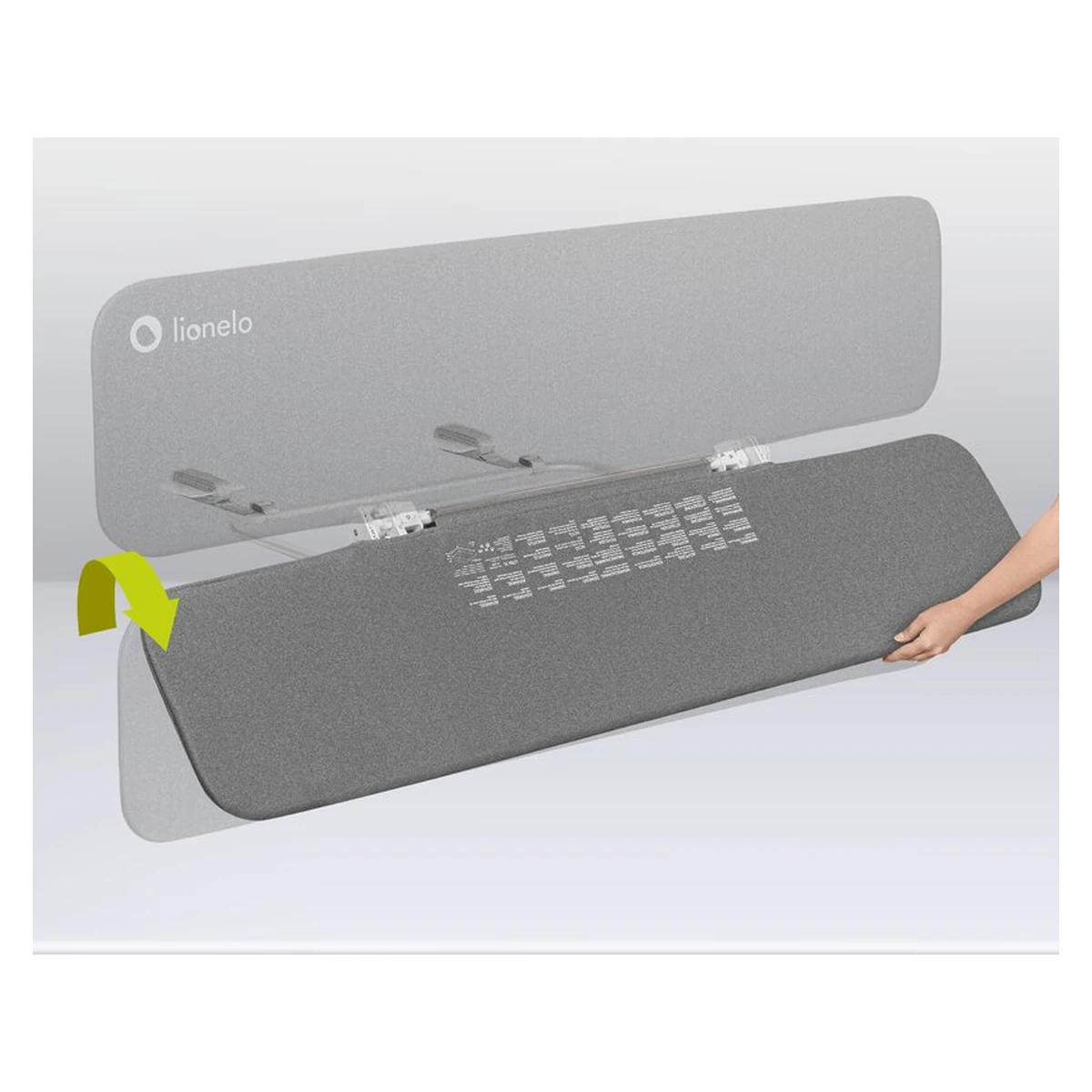 Bariera de protectie pentru pat, Lionelo, Lora XL, Pliabila, Sistem de blocare StandSafe, Geanta de transport inclusa, 150x46 cm, Gri [18]