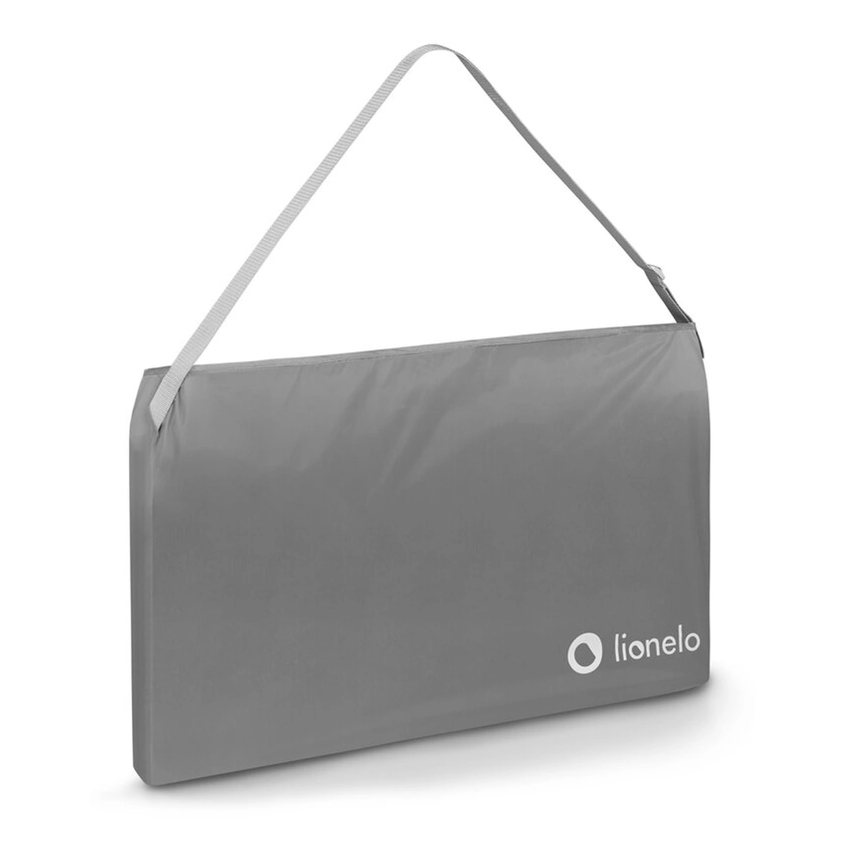 Bariera de protectie pentru pat, Lionelo, Lora XL, Pliabila, Sistem de blocare StandSafe, Geanta de transport inclusa, 150x46 cm, Gri [7]