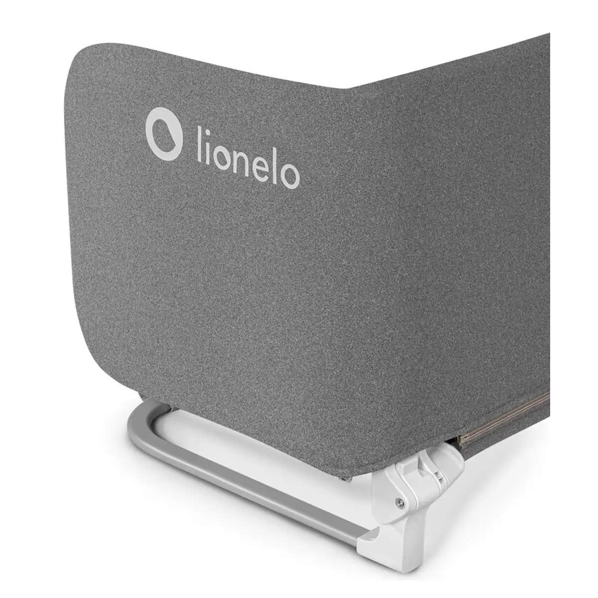 Bariera de protectie pentru pat, Lionelo, Lora XL, Pliabila, Sistem de blocare StandSafe, Geanta de transport inclusa, 150x46 cm, Gri [8]
