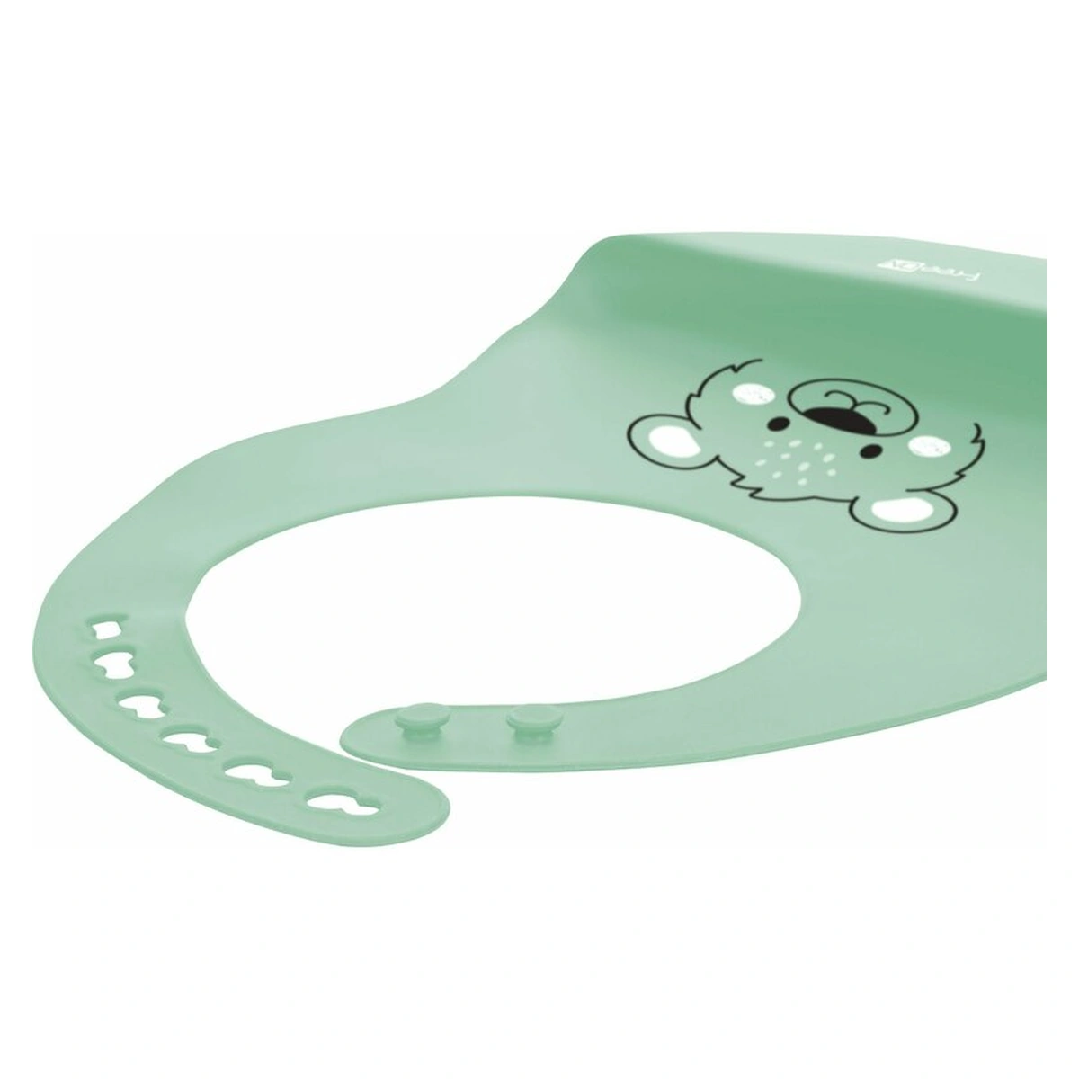 Baveta, FreeON, Moale, Din silicon, Fara BPA, Cu buzunar, 31 x 24 cm, Bear Green [3]