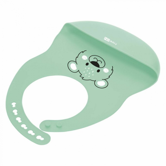 Baveta, FreeON, Moale, Din silicon, Fara BPA, Cu buzunar, 31 x 24 cm, Bear Green [2]