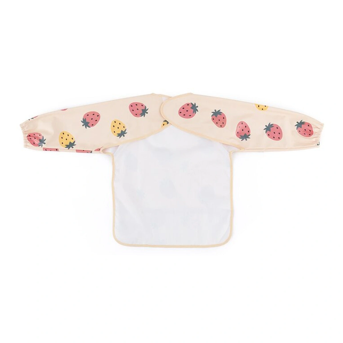 Baveta impermeabila, Petite&Mars, Cu maneci lungi, 24 luni+, Beige Strawberies [3]