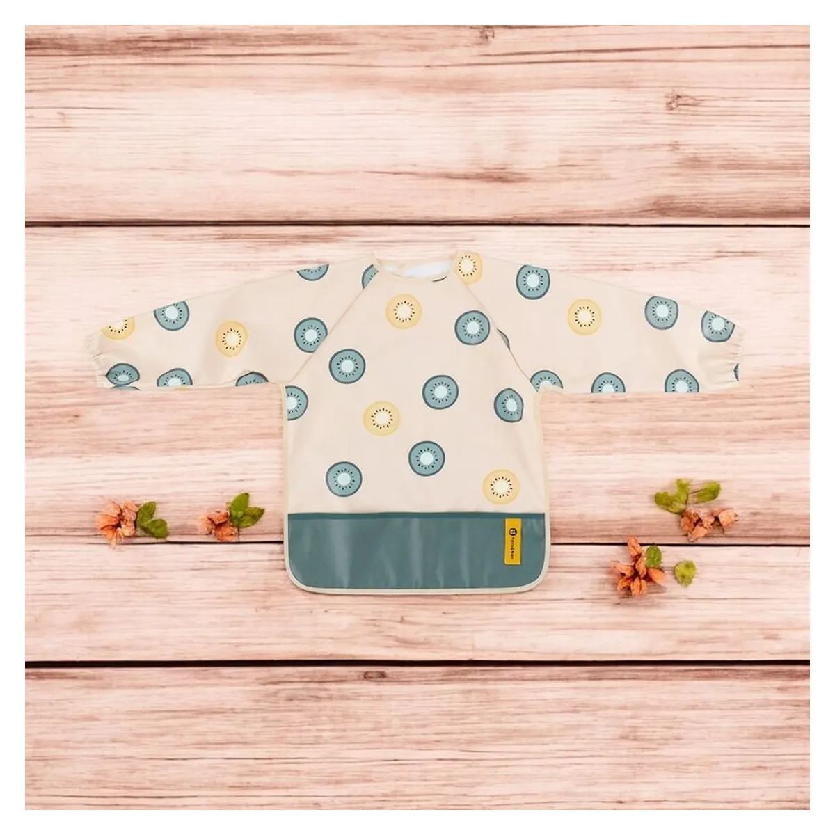 Baveta impermeabila, Petite&Mars, Cu maneci lungi, 24 luni+, Green Kiwi [2]