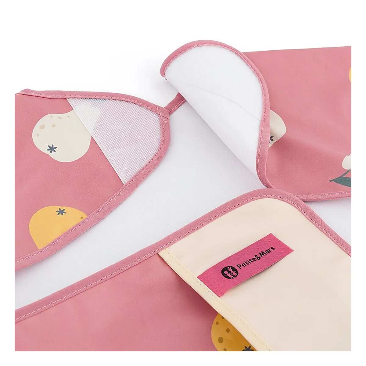 Baveta impermeabila, Petite&Mars, Cu maneci lungi, 24 luni+, Pink Pears [5]