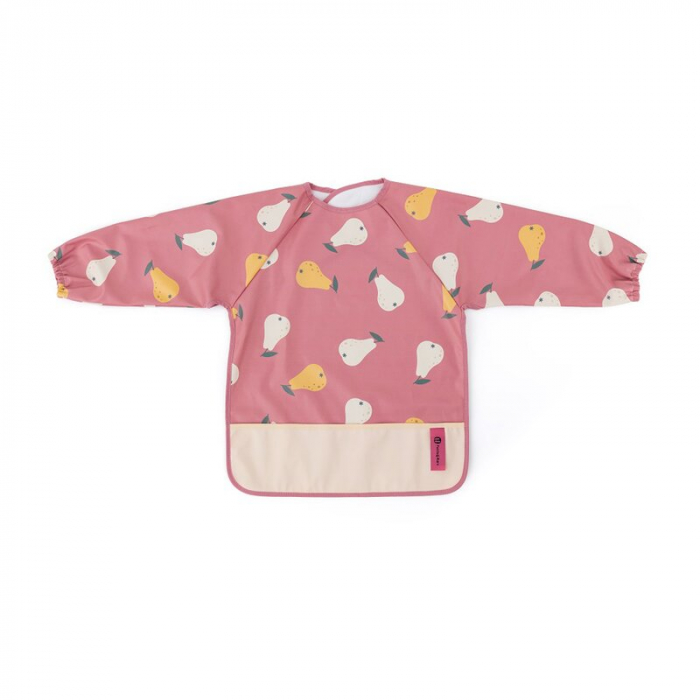 Baveta impermeabila, Petite&Mars, Cu maneci lungi, 24 luni+, Pink Pears [1]