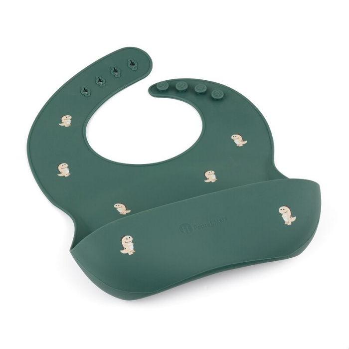 Baveta moale Take&Match, Reglabil, Cu buzunar colector, Silicon, Fara BPA, 6 luni+ Verde* [2]