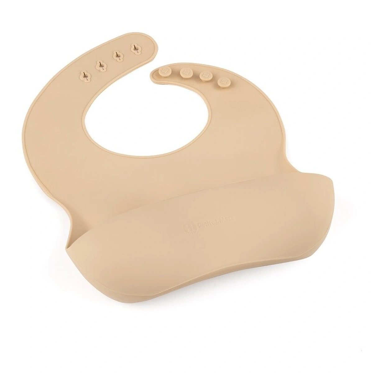 Baveta moale Take&Match, Reglabil, Cu buzunar colector, Silicon, Fara BPA, 6 luni+ Bej [2]