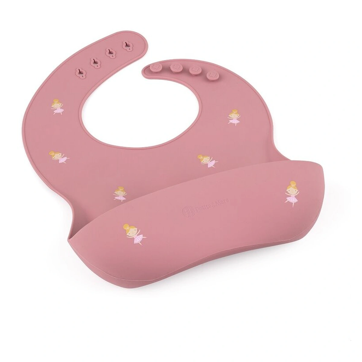 Baveta moale Take&Match, Reglabil, Cu buzunar colector, Silicon, Fara BPA, 6 luni+ Roz* [2]