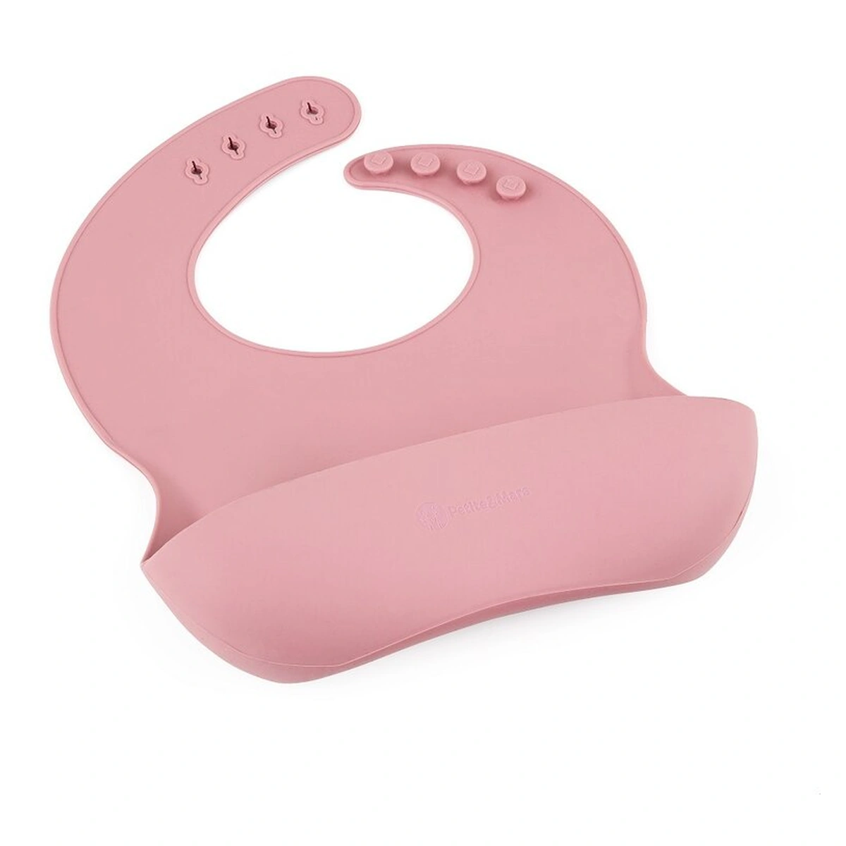 Baveta moale Take&Match, Reglabil, Cu buzunar colector, Silicon, Fara BPA, 6 luni+ Roz [2]