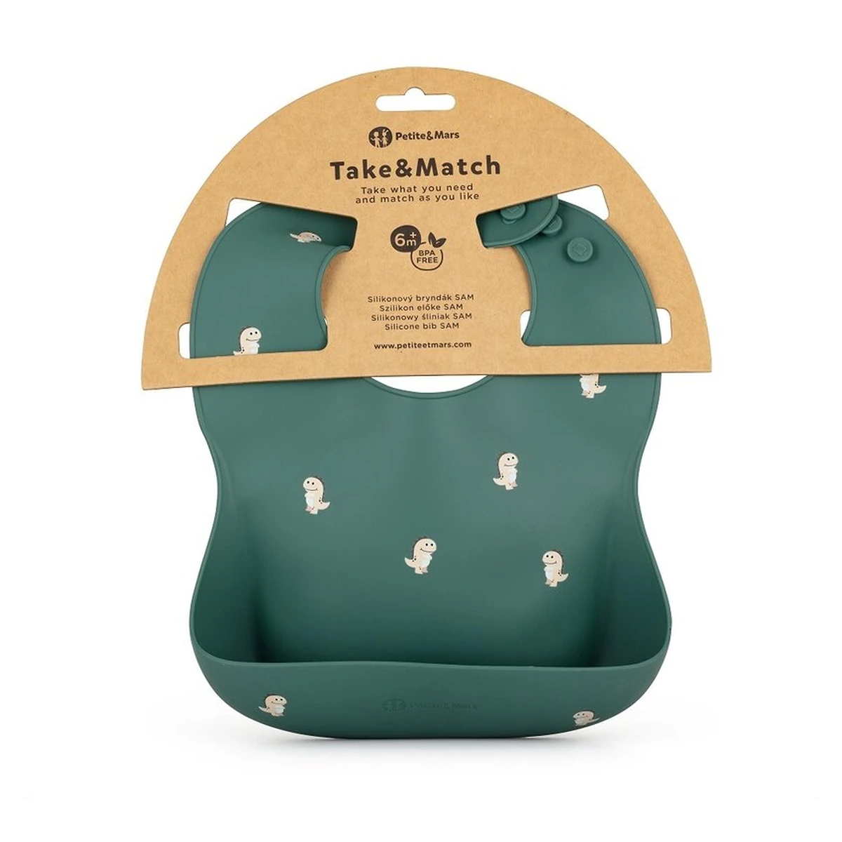 Baveta moale Take&Match, Reglabil, Cu buzunar colector, Silicon, Fara BPA, 6 luni+ Verde* [3]