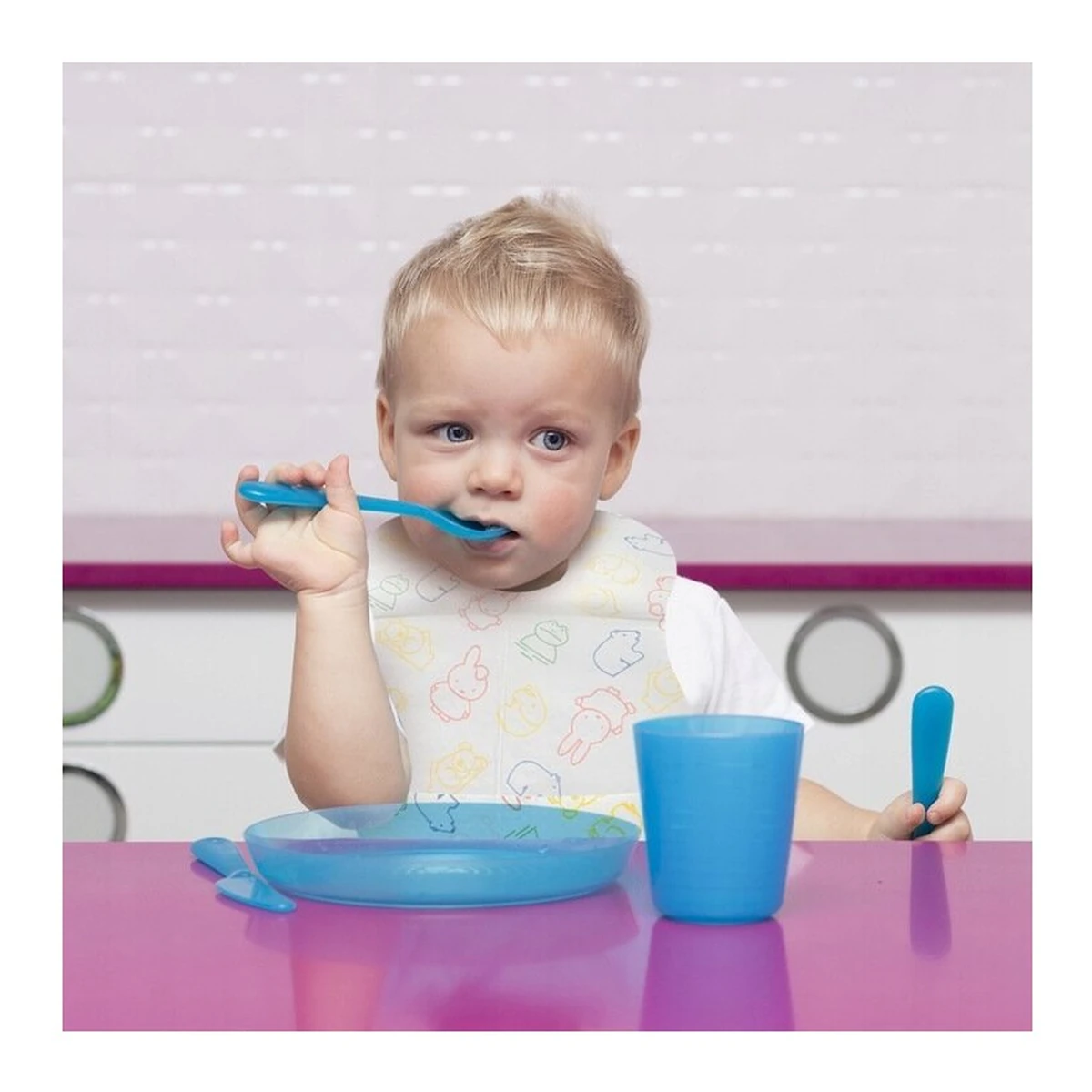 Bavete de unica folosinta, Bocioland, Cu buzunar, Set de 10 bucati, Multicolor [3]