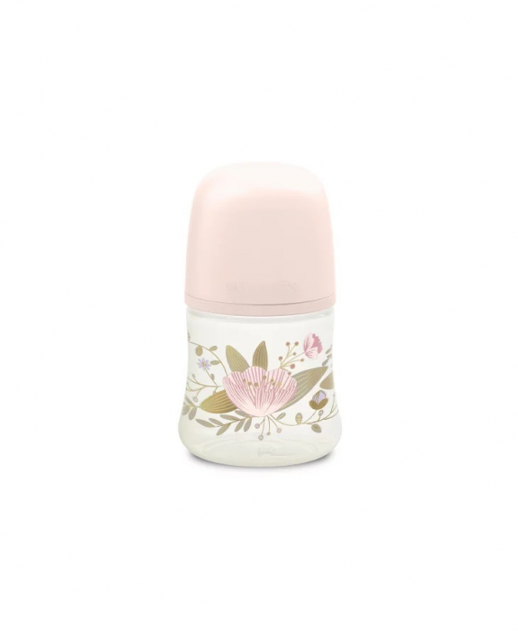 Biberon 150 ml tetină fiziologică SX Pro cu debit lent Roz Gold Premium [1]