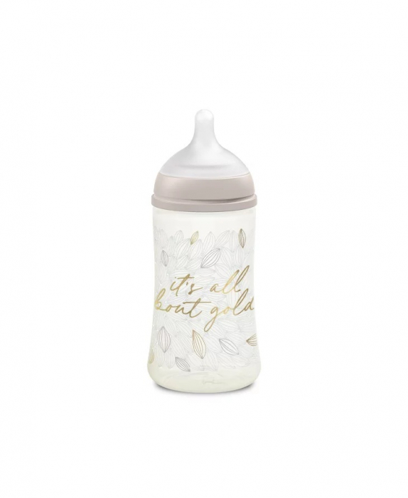 Biberon 270 ml tetină fiziologică SX Pro cu debit mediu Gri Gold Premium [2]