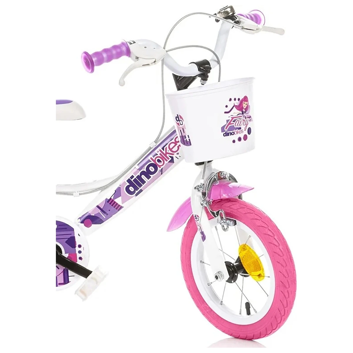 Bicicleta copii 12", 3-5 ani, Dino Bikes Fairy alb [2]
