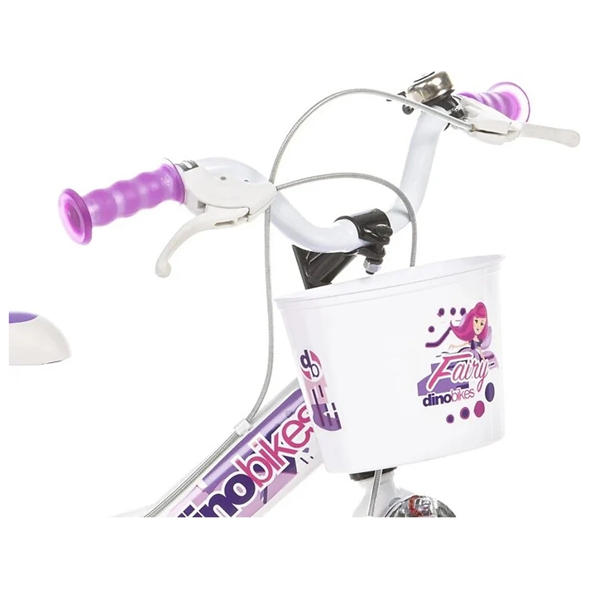 Bicicleta copii 12", 3-5 ani, Dino Bikes Fairy alb [4]