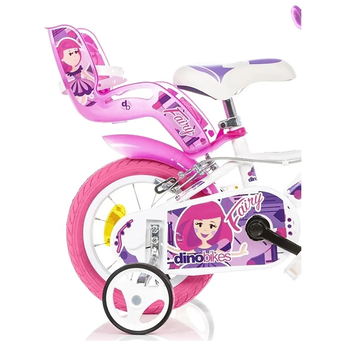 Bicicleta copii 12", 3-5 ani, Dino Bikes Fairy alb [3]