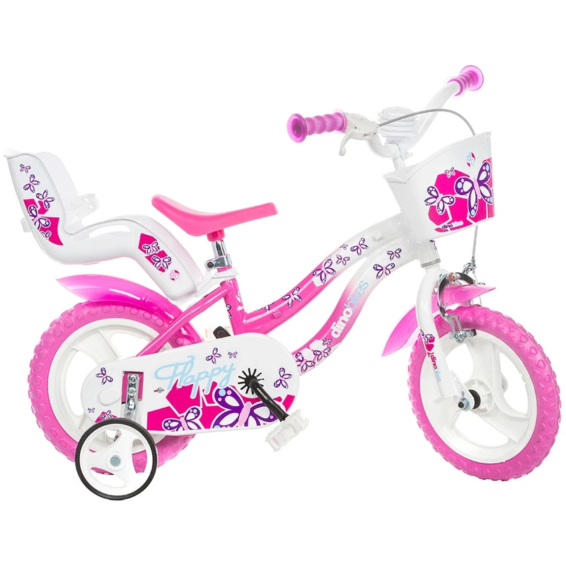 Bicicleta copii 12 inch Dino Flappy roz, 3-5 ani [1]