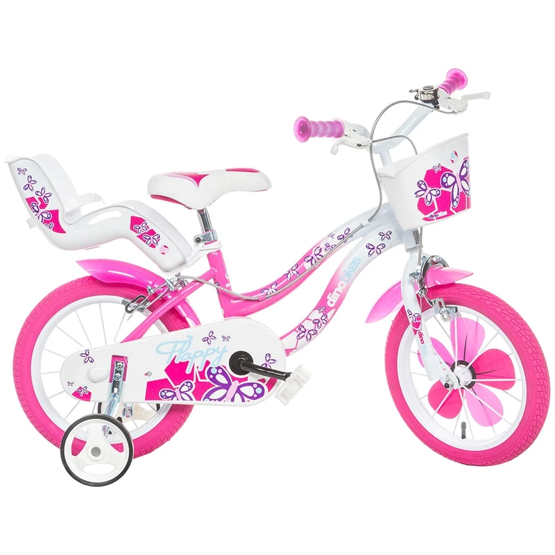 Bicicleta copii 16 inch Dino Flappy roz, 6-8 ani [1]