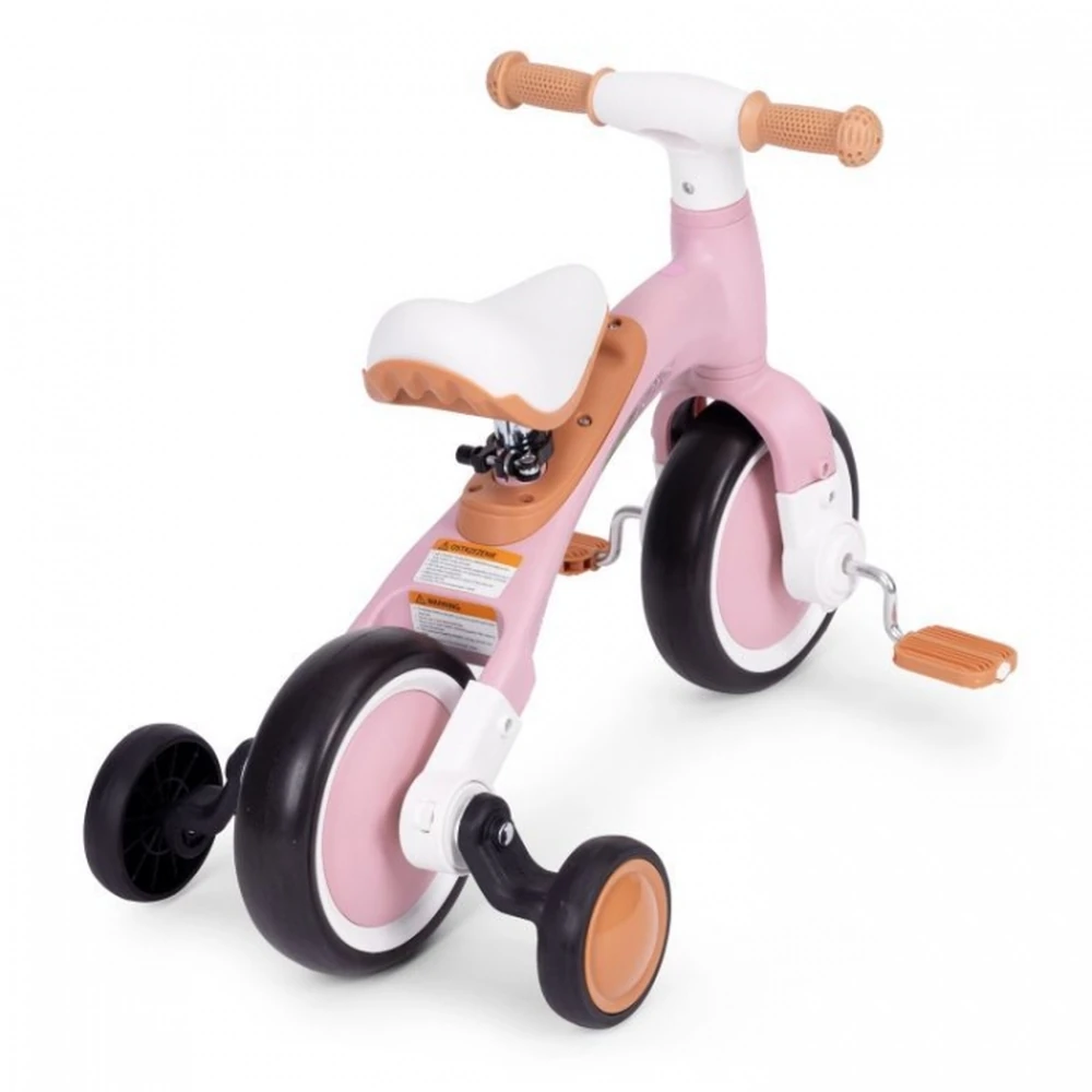 Bicicleta cu pedale 3 in 1 si roti ajutatoare Roz [5]