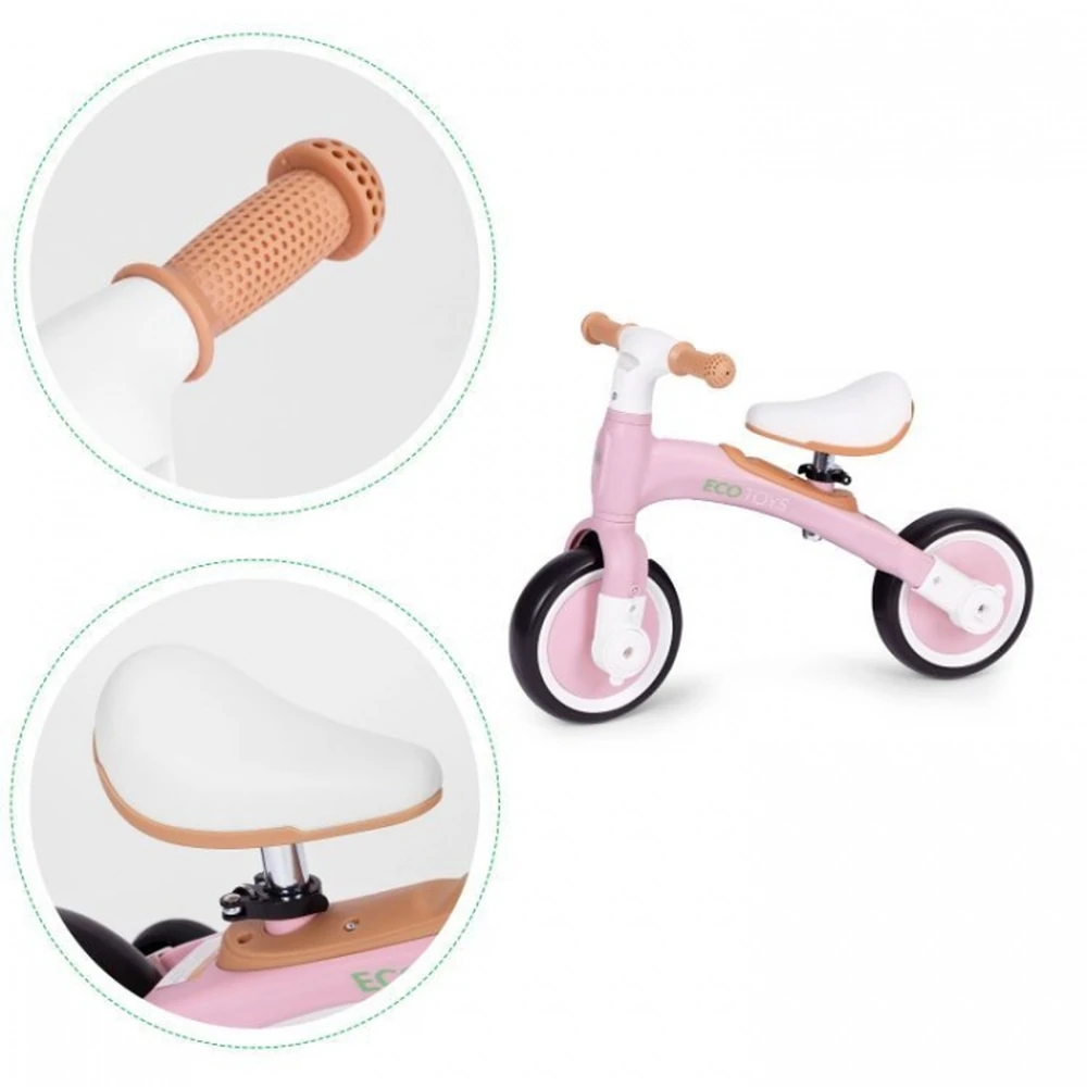 Bicicleta cu pedale 3 in 1 si roti ajutatoare Roz [6]