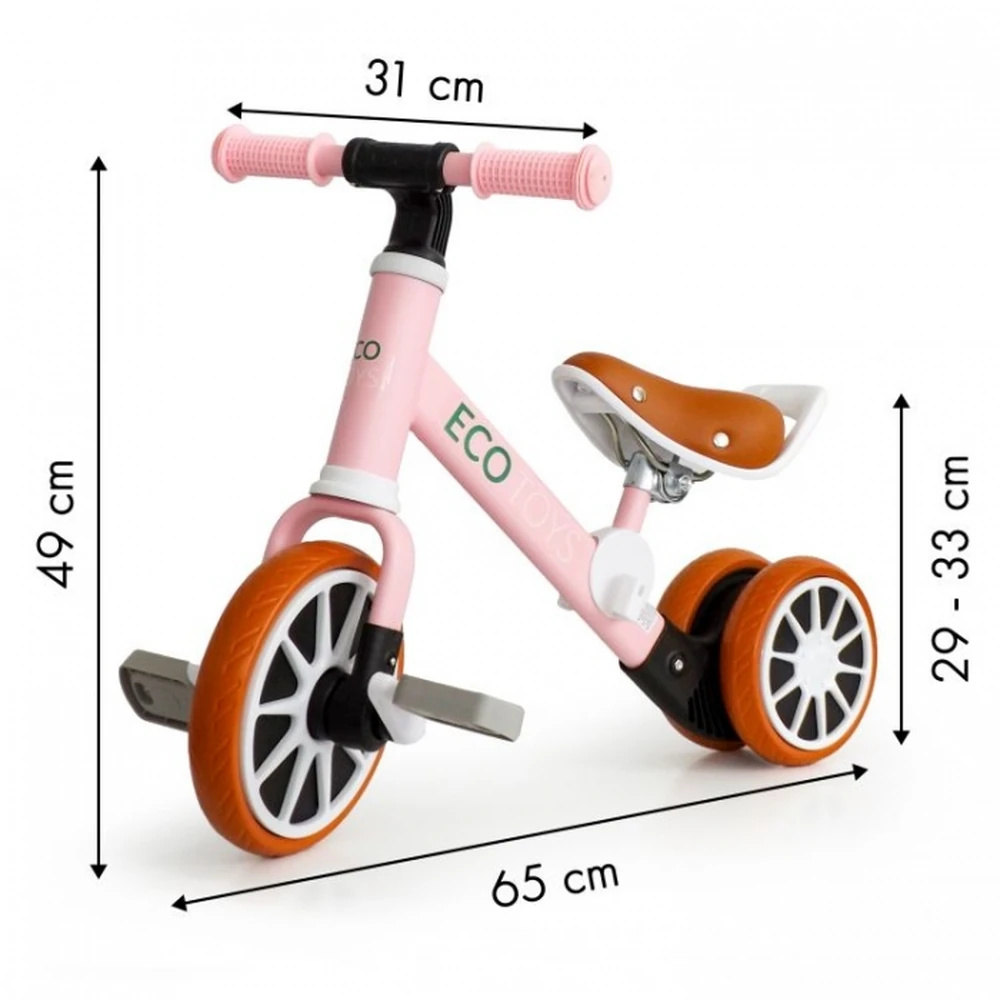 Bicicleta cu pedale detasabile Ecotoys - Roz [5]