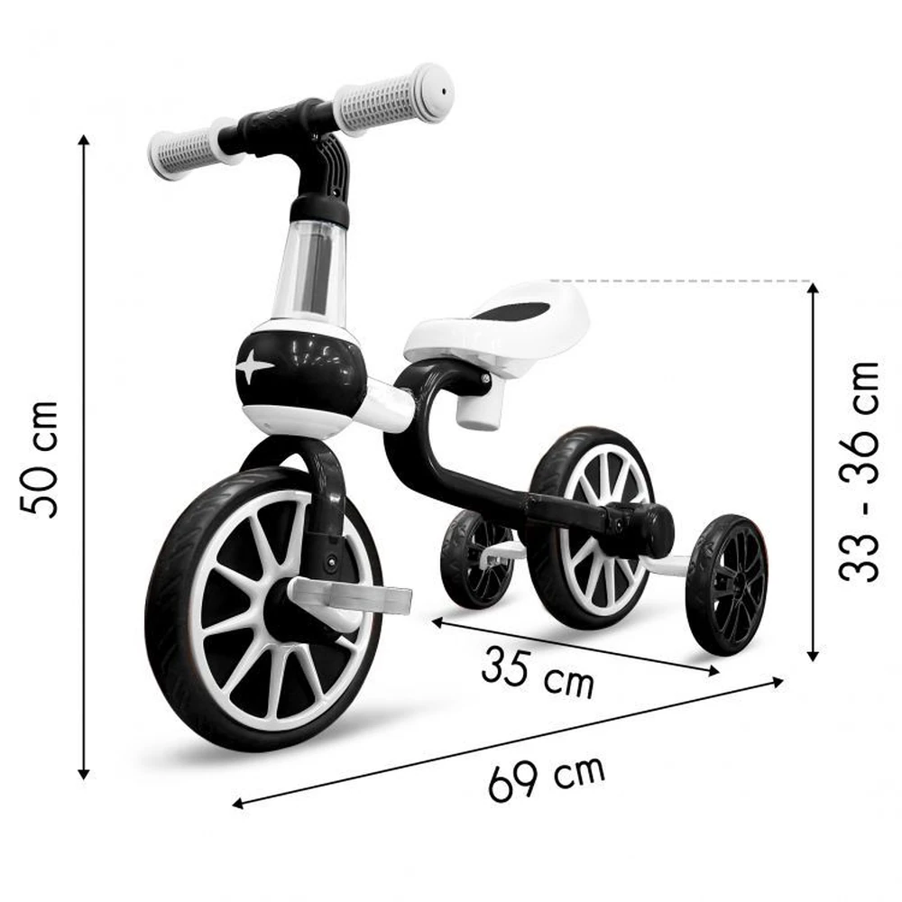 Bicicleta cu roti ajutatoare Ecotoys LC - Alb cu Negru [3]