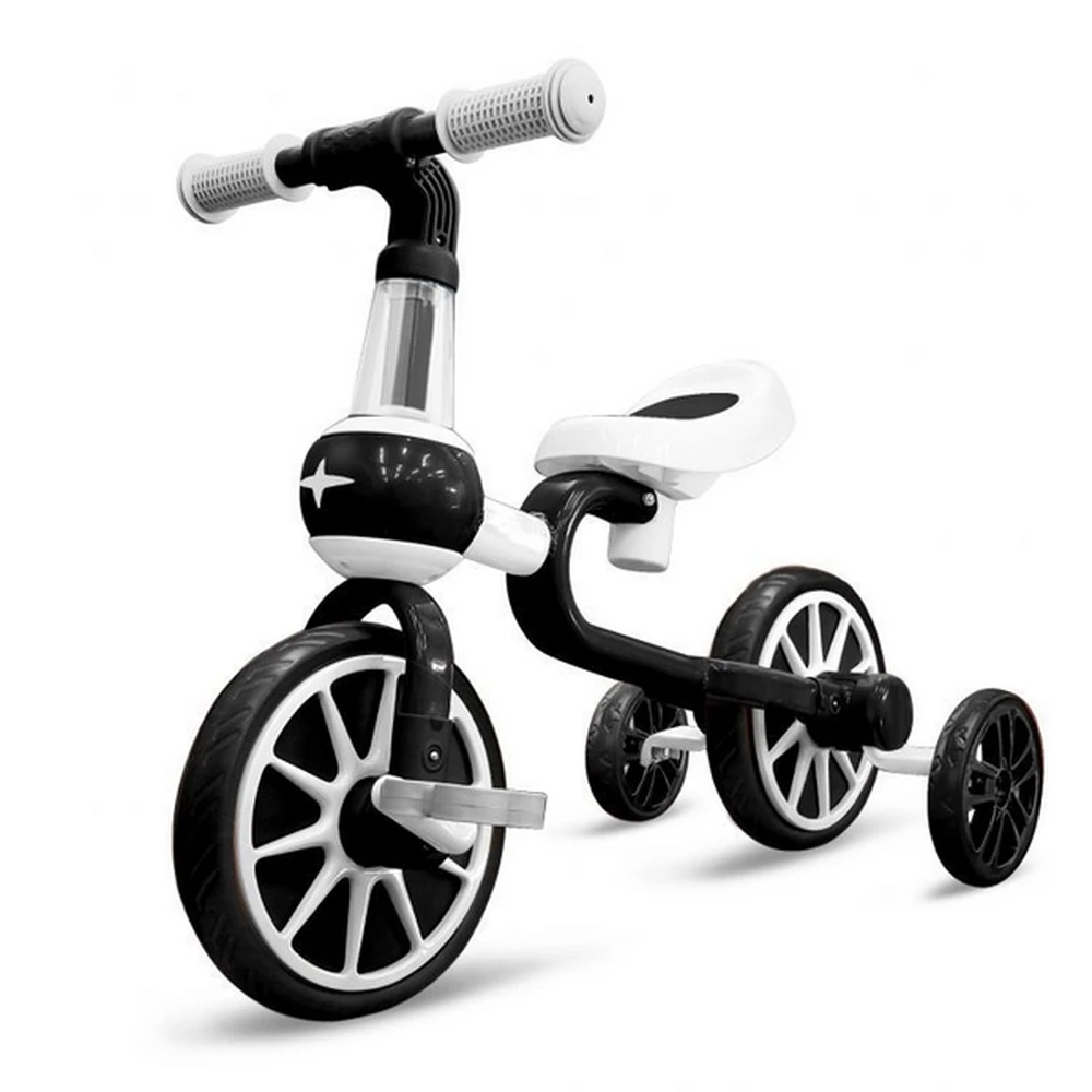 Bicicleta cu roti ajutatoare Ecotoys LC - Alb cu Negru [1]