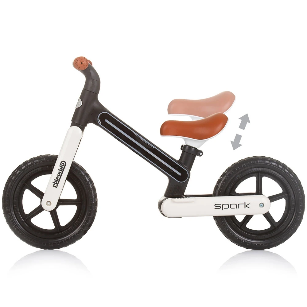 Bicicleta fara pedale Chipolino Spark, Black white [3]