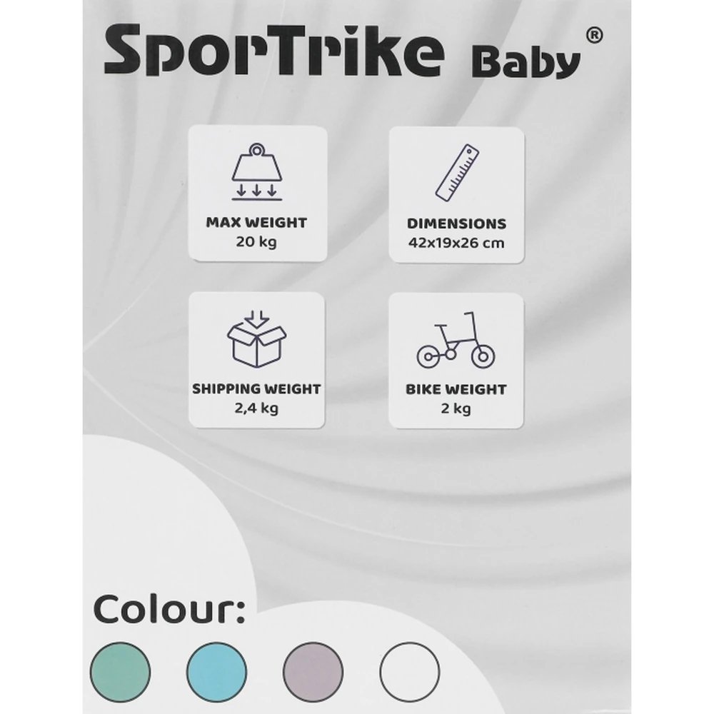 Bicicleta fara pedale cu 4 roti din plastic SporTrike - Alb [8]