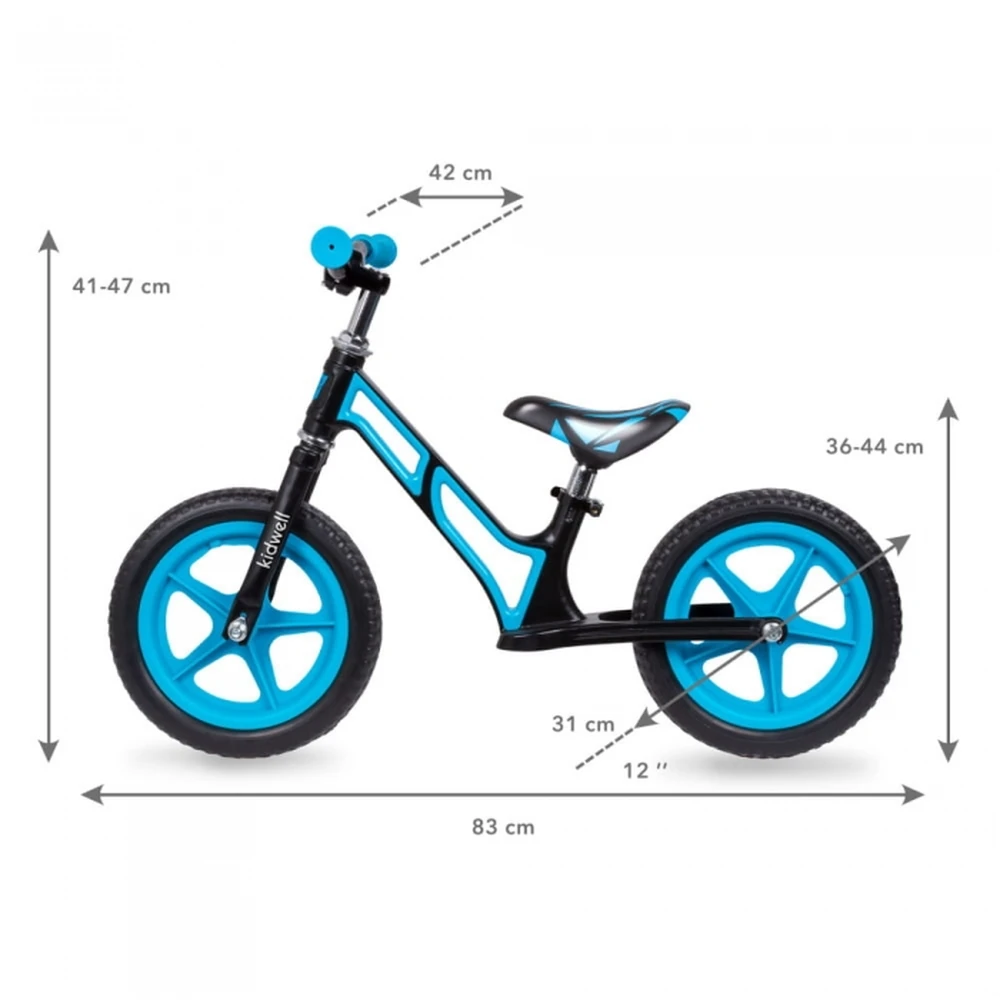 Bicicleta fara pedale cu cadru din magneziu Kidwell Black Blue [6]
