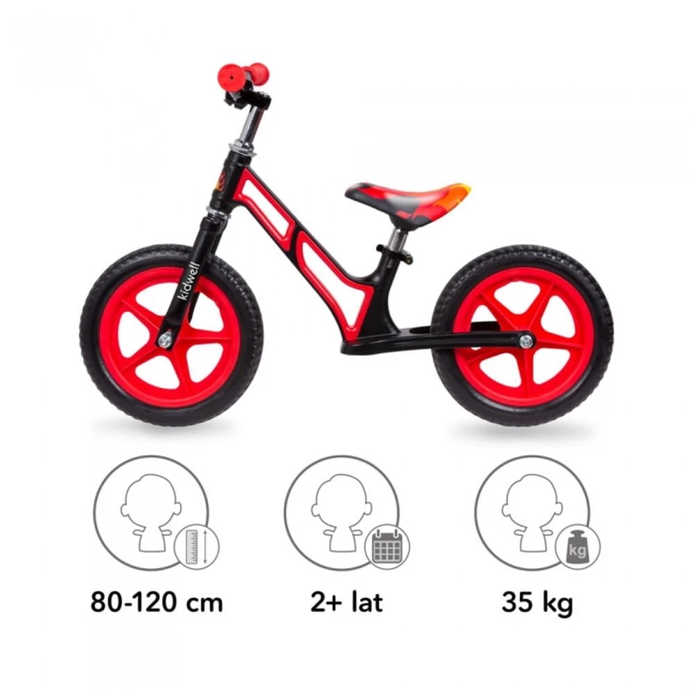 Bicicleta fara pedale cu cadru din magneziu Kidwell COMET - Black Red [4]