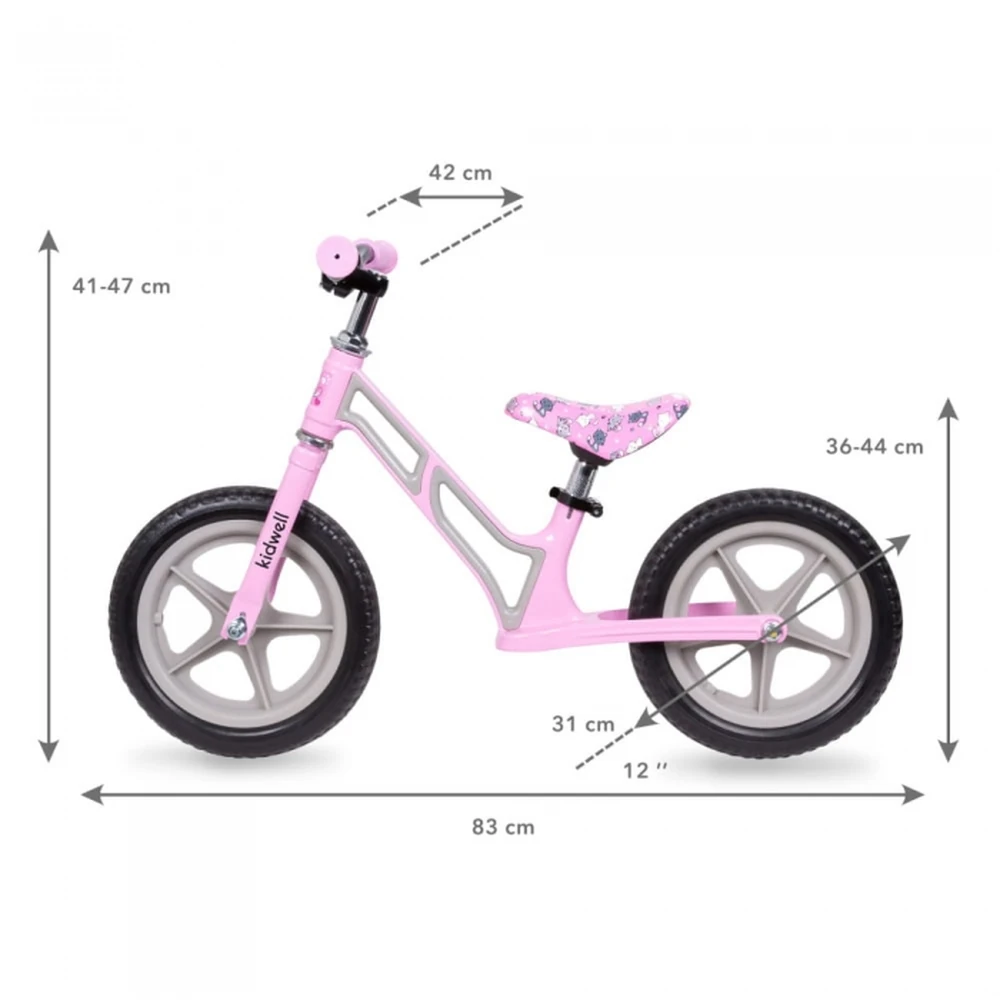 Bicicleta fara pedale cu cadru din magneziu Kidwell COMET - Pink Gray [6]