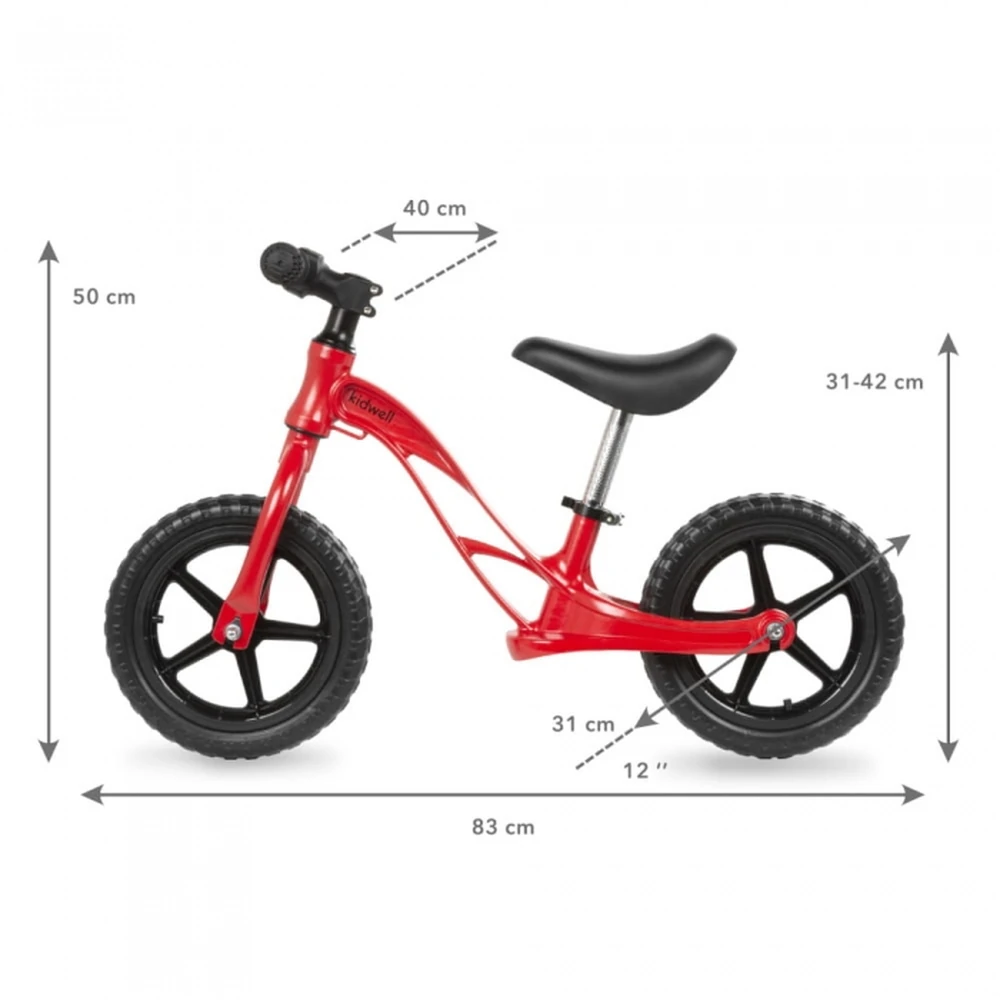 Bicicleta fara pedale cu cadru din magneziu Kidwell Rocky Red [6]