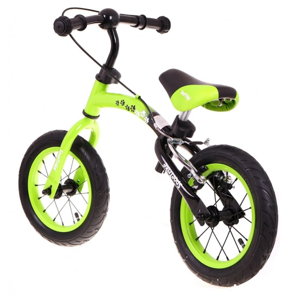 Bicicleta fara pedale cu frana si cadru variabil, roti gonflabile, Boomerang SporTrike - Verde [6]