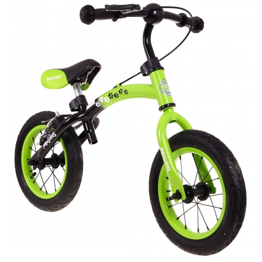 Bicicleta fara pedale cu frana si cadru variabil, roti gonflabile, Boomerang SporTrike - Verde [7]
