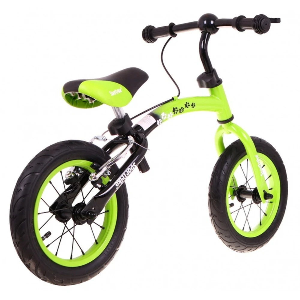 Bicicleta fara pedale cu frana si cadru variabil, roti gonflabile, Boomerang SporTrike - Verde [5]