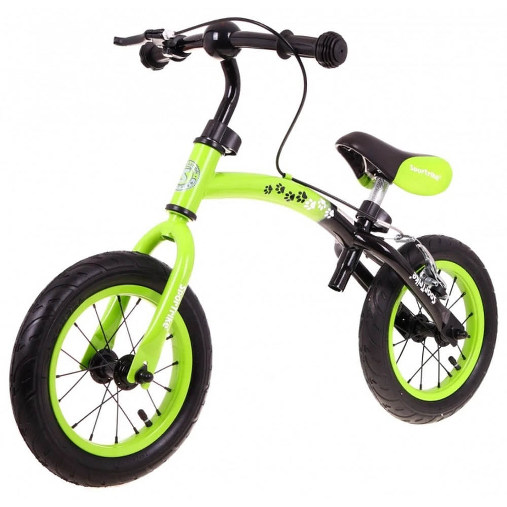 Bicicleta fara pedale cu frana si cadru variabil, roti gonflabile, Boomerang SporTrike - Verde [1]