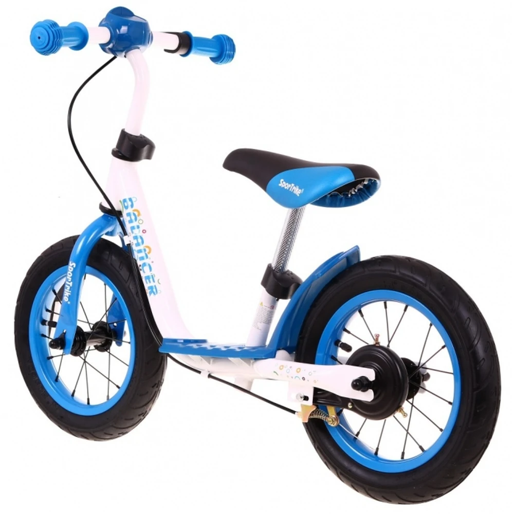 Bicicleta fara pedale cu frana, suport picioare, roti gonflabile, Balancer SporTrike - Albastru [2]