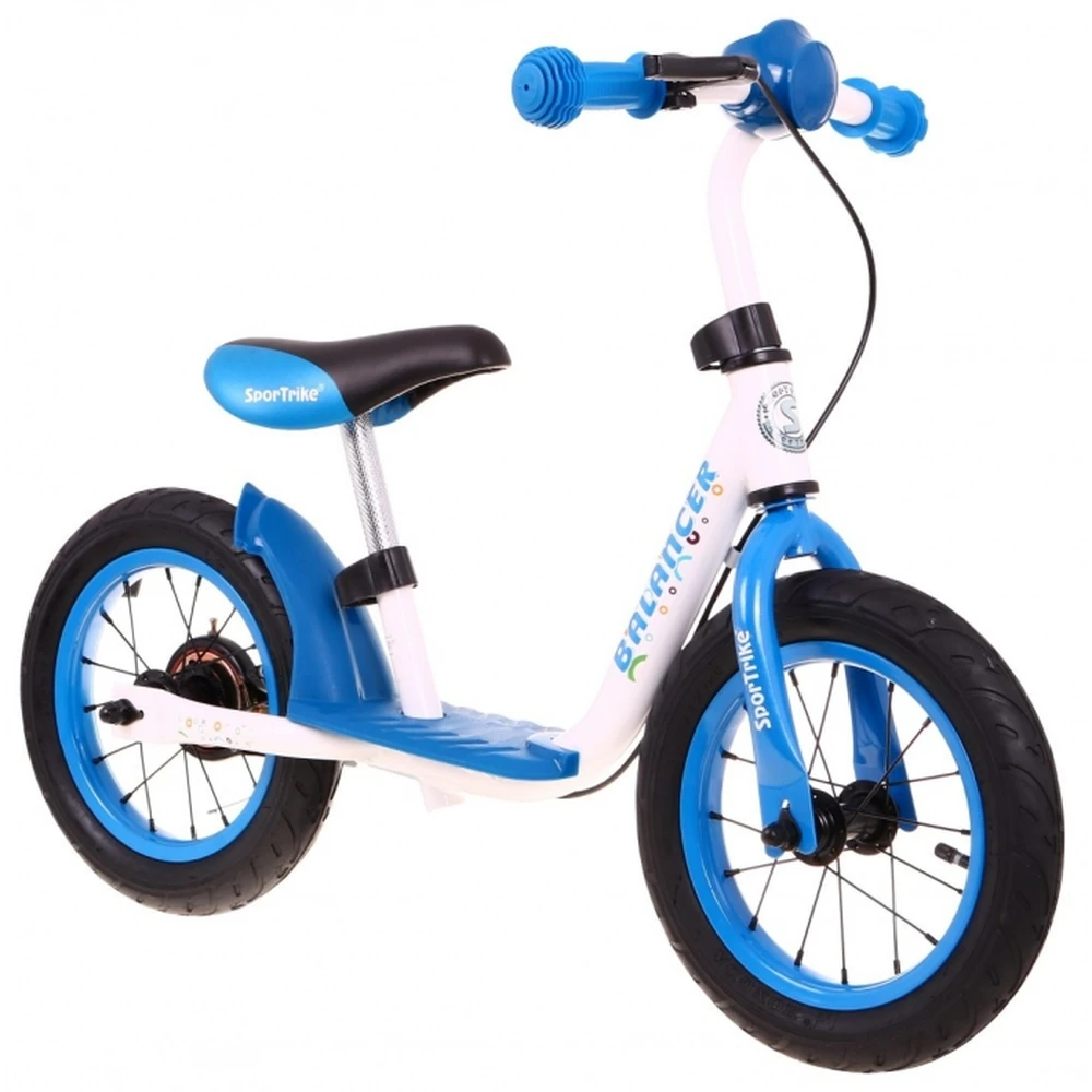 Bicicleta fara pedale cu frana, suport picioare, roti gonflabile, Balancer SporTrike - Albastru [1]